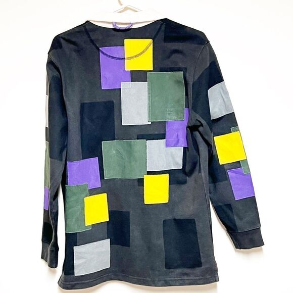 Bodega Patchwork Thick Cotton Rugby Polo Shirt Mens Sz S - Picture 2 of 8